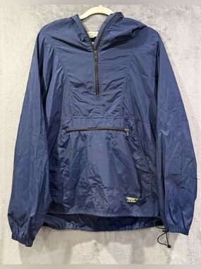 Vintage L.L. Bean Anorak Blue Windbreaker Jacket 1/2 Zip Men‎ Size XL Outdoor